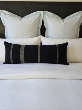 Restoration Hardware RH Euro Shams Pair 26x26 White Blue Green Embroidered Trim